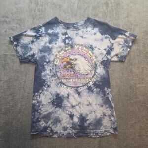 American Highway Bike Week Shirt Mens S Blue Tie Dye Eagle Daytona Beach T-Shirt